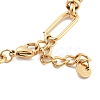 Golden Tone 304 Stainless Steel Enamel Rectangle Link Chain Bracelets for Women BJEW-K249-03G-01-3
