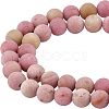 2 Strands Frosted Natural Rhodochrosite Round Bead Strands G-NB0003-47-1