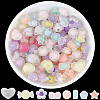 160Pcs 8 Styles Frosted Transparent Acrylic Beads OACR-PA0002-09-1