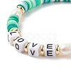 10Pcs 10 Color Handmade Polymer Clay Disc Surfer Stretch Bracelets Set BJEW-JB08873-8