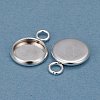 201 Stainless Steel Pendant Cabochon Settings STAS-F191-14S-A-2