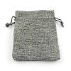 Polyester Imitation Burlap Packing Pouches Drawstring Bags ABAG-R005-9x7-04-1