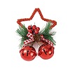 Christmas Plastic Star with Bell Pendant Decorations AJEW-S088-01A-1
