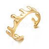 304 Stainless Steel Melted Open Cuff Bangles for Women WG38CFD-01-1