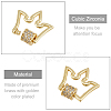 Brass Micro Pave Clear Cubic Zirconia Screw Carabiner Lock Charms KK-PH0004-54G-4