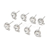SHEGRACE Brass Rhinestone Flat Round Stud Earring Findings XGR0099P-120P-1