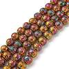 Electroplated Natural Lava Rock Beads Strands X-G-S352-30D-07-2