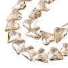 Electroplate Transparent Glass Beads Strands EGLA-N002-44-04-3