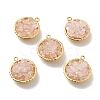 Natural Rose Quartz Chip Pendants KK-C242-05G-19-2