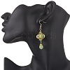Lantern 304 Stainless Steel Synthetic Imperial Jasper Dangle Earrings EJEW-MZ00609-03-3