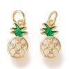 Brass Micro Pave Clear Cubic Zirconia Charms ZIRC-K086-01G-1