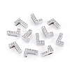 Alloy Initial Slide Charms with Grade A Rhinestones ALRI-R032-L-FF-1