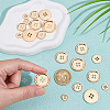 20Pcs 4 Styles 4-Hole Zinc Alloy Buttons BUTT-NB0002-12KCG-3