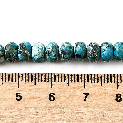 Synthetic Silver Line Turquoise Beads Strands G-L617-E03-4x6mm-1