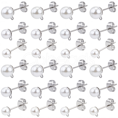 304 Stainless Steel Stud Earring Findings EJEW-SP0001-17L-1