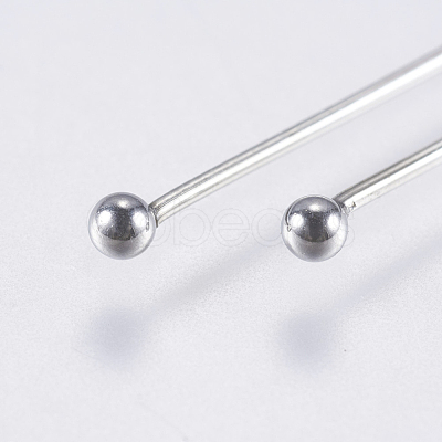Tarnish Resistant 304 Stainless Steel Ball Head Pins STAS-F146-02P-25.5mm-1