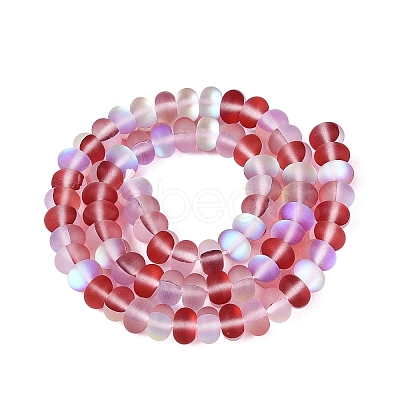 Frosted Transparent Glass Beads Strands FGLA-M002-01A-1