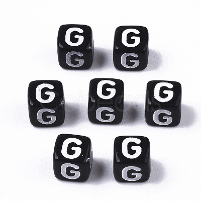 Opaque Acrylic Beads X-SACR-N002-01G-1