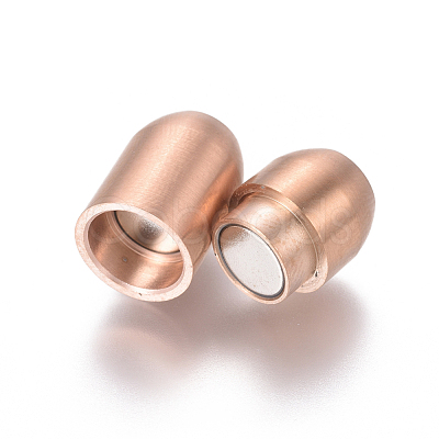 304 Stainless Steel Magnetic Clasps with Glue-in Ends STAS-I120-37RG-C-1