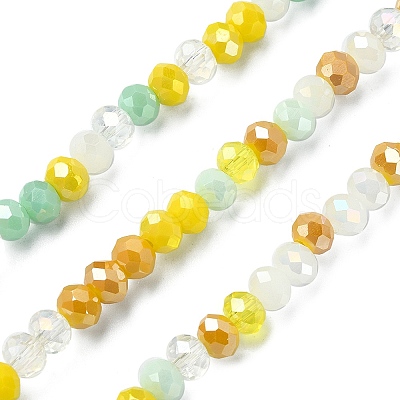 Electroplate Glass Beads Strands EGLA-YW0002-D08-1