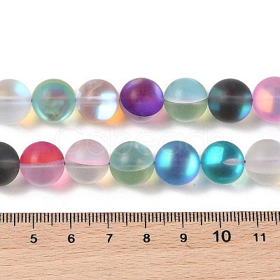 Electroplated Synthetic Moonstone Beads Strands G-C131-B01-04-1