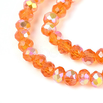 AB Color Plated Transparent Glass Rondelle Beads Strands EGLA-T029-2mm-10I-1