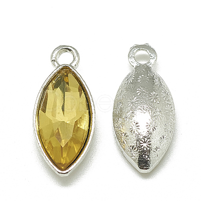 Alloy Glass Pendants PALLOY-T041-7x15mm-22-1