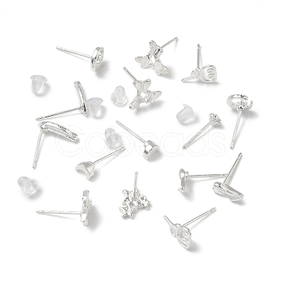 2 Pairs Alloy Stud Earrings for Women EJEW-FS0001-27H-1