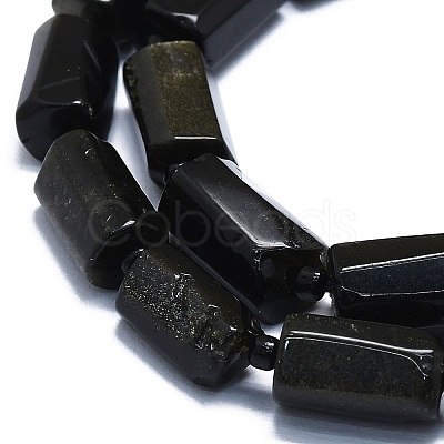 Natural Golden Sheen Obsidian Beads Strands G-K245-I11-01-1