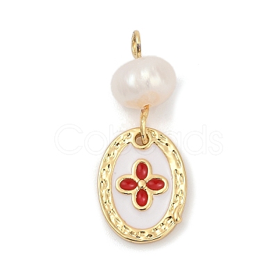 Natural Cultured Freshwater Pearl & Brass Pendants KK-U062-14G-02-1