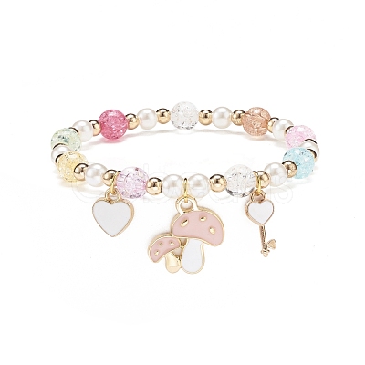 Colorful Alloy Enamel Cute Charms Bracelet BJEW-JB08661-02-1