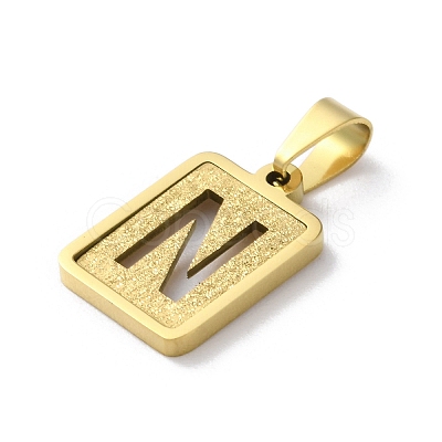 304 Stainless Steel Alphabet Pendants STAS-S152-01G-N-1