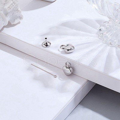 2Pcs Heart Stainless Steel Urn Ashes Pendants STAS-CN0001-72-1