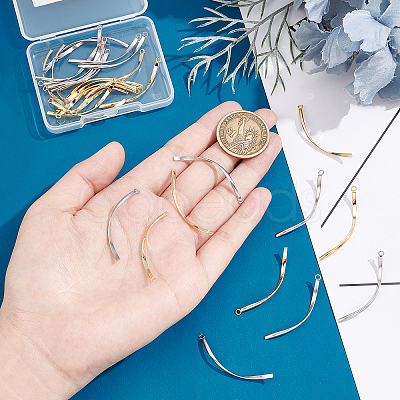 32Pcs 2 Colors 304 Stainless Steel Pendants STAS-UN0037-44-1