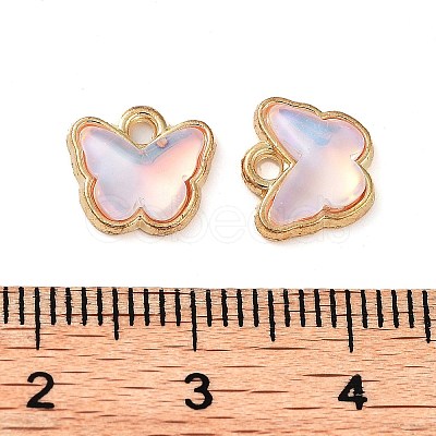 Rack Plating Alloy Glass Charms FIND-Q099-07G-06-1
