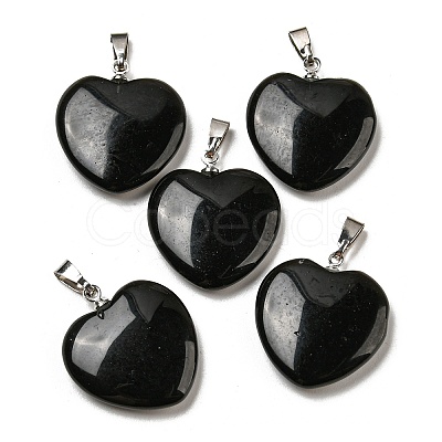 Natural Obsidian Pendants G-G956-B77-FF-1