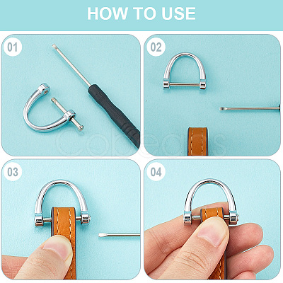 20Pcs Zinc Alloy Adjustable Alloy D Ring Clip Buckles for Bag Chain Strap with 2Pcs Iron Screwdriver FIND-GF0006-91C-1