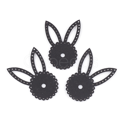 PU Leather Bunny Fabric Beads FIND-T020-058-1