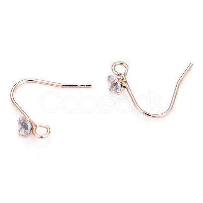 Brass Earring Hooks KK-I681-14RG-1