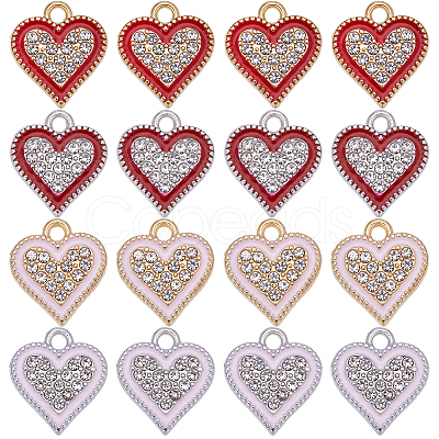40Pcs 4 Style Alloy Enamel Pendants FIND-SC0007-58-1