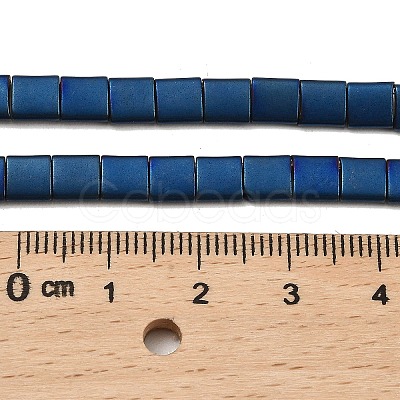 Electroplated Frosted Non-magnetic Synthetic Hematite Beads Strands G-G089-B01-14-1