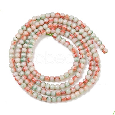 Glazed Porcelain Beads Strands PORC-P034-2mm-01-1
