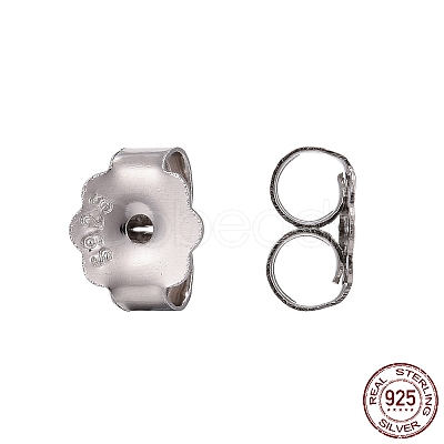 Anti-Tarnish Rhodium Plated 925 Sterling Silver Ear Nuts STER-K167-039P-1