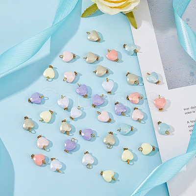 100Pcs Spray Painted Acrylic Pendants FIND-DC0006-51-1