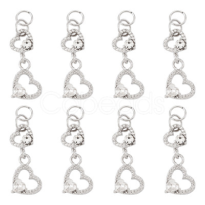 15Pcs Alloy Glass Heart Pendants PALLOY-TAC0254-02-1