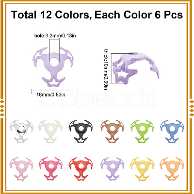 72Pcs 12 Colors Hollow Acrylic Beads Caps DIY-SC0025-76-1