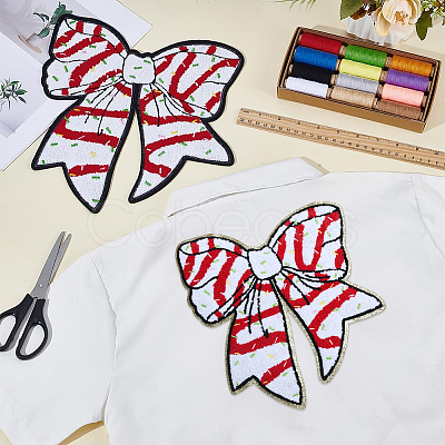 2Pcs 2 Colors Polyester Thread on Patches PATC-BC0001-28-1