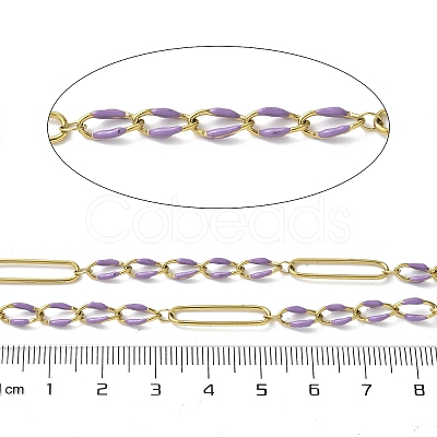 304 Stainless Steel Enamel Figaro Chains CHS-U003-02G-02-1
