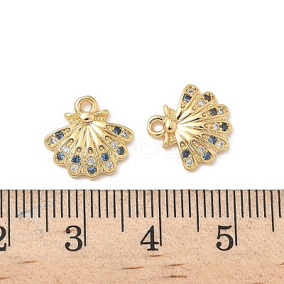 Brass Micro Pave Cubic Zirconia Charms KK-C099-01J-G-1