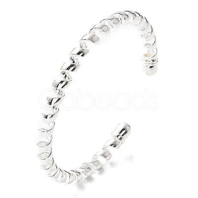 Electrophoresis Iron Cuff Bangles for Women BJEW-M057-03P-1